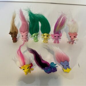 9 Zelfs Mini Miniature Troll Moose Pencil Toppers Lot Figures Toys